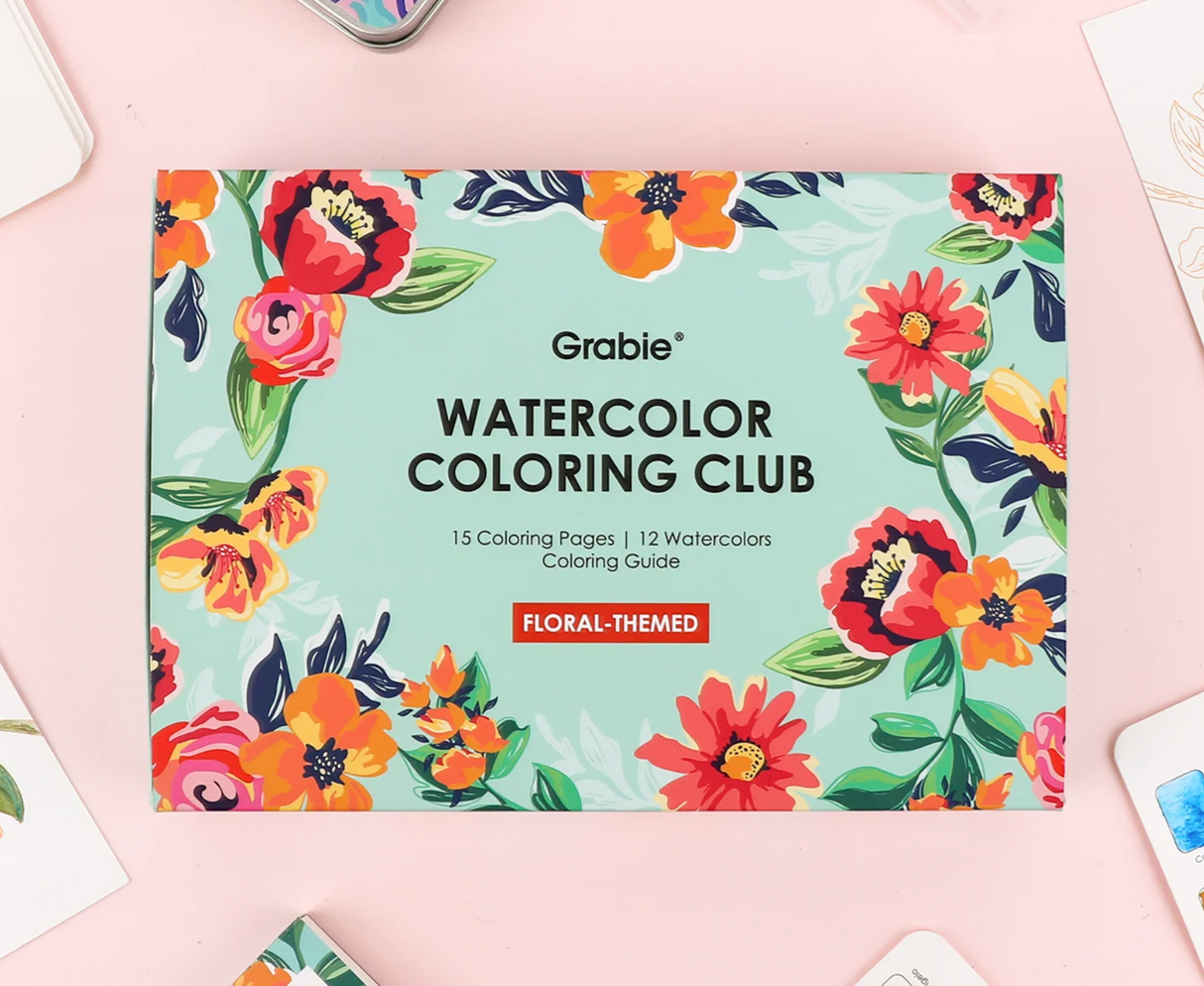 Watercolor Coloring Club Box | Floral