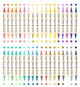 Set of 36 Duel Tone Brush Tip acrylic paint markers showing vibrant dual colors for creative artwork and crafts