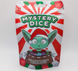 Festive Mystery Dice Goblin bag with colorful polyhedral dice set perfect for holiday tabletop gaming gifts.