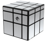 Reflectron Mirror Puzzle Cube with sleek mirrored surface and black edges, a modern twist on classic cube puzzles
