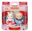 40th Anniversary Friends Freya & Theo rabbit and bear figures in festive outfits inside a pink display box