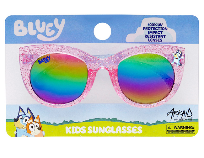Arkaid Bluey Pink Glitter Sunglasses