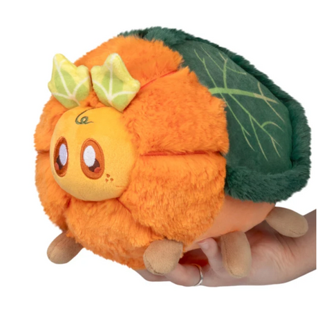 Pumpkin Patch Moth Mini orange plush moth with green leaf wings