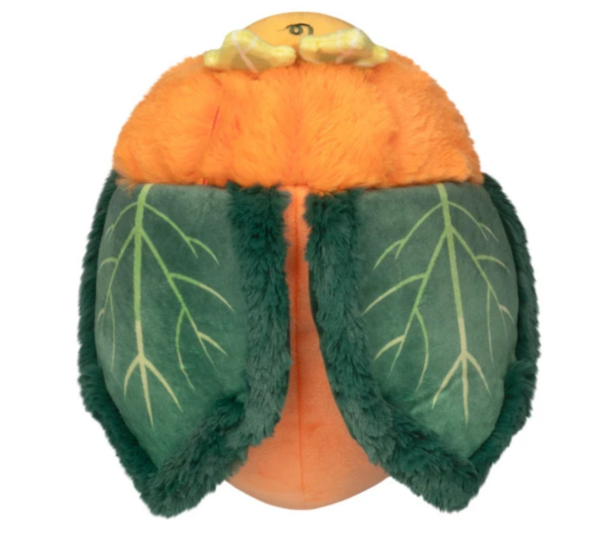 Pumpkin Patch Moth Mini plush toy with an orange body and green leafy wings