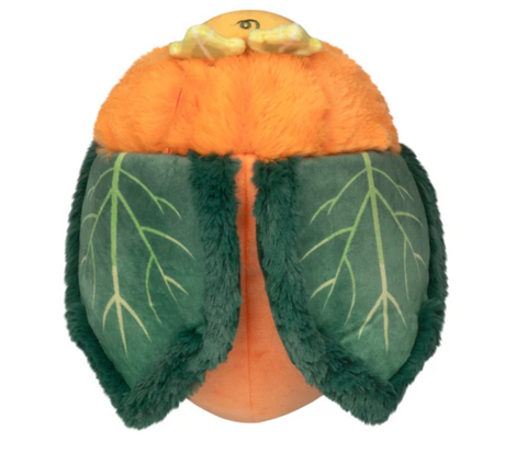 Pumpkin Patch Moth Mini plush toy with an orange body and green leafy wings