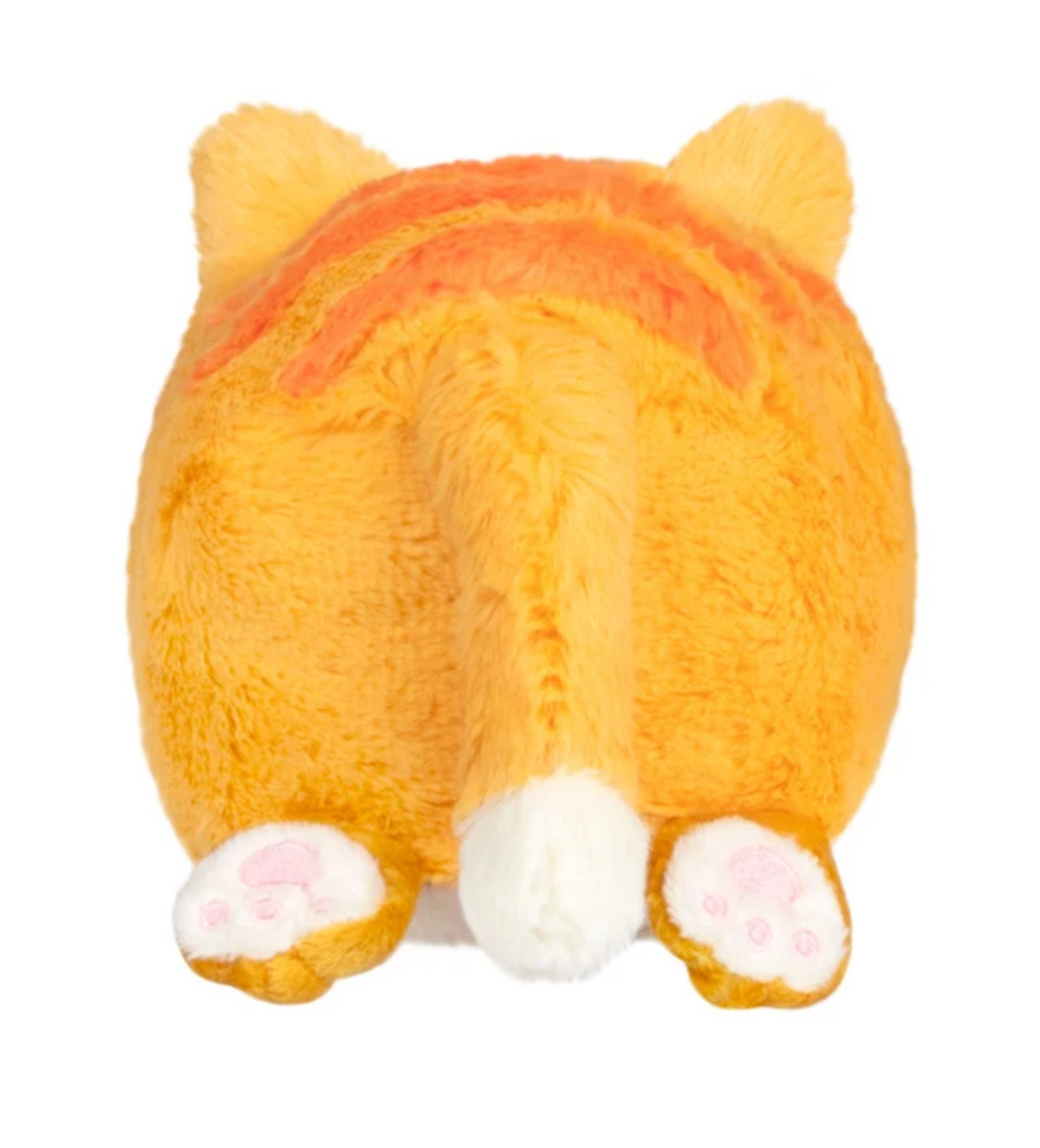 Kitty Snackers orange plush cat with striped back white tail and pink paw pads