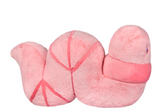 Worm Mega pink plush worm toy curled into a playful shape