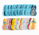 Cool Cats in Silly Hats colorful cat cards featuring playful cats wearing bright hats