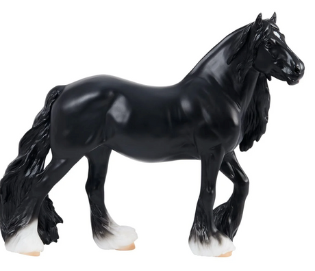 GG Kiss Me Kate black horse figurine with flowing mane and feathered hooves