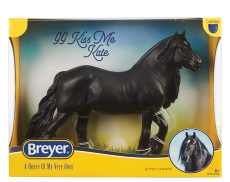 GG Kiss Me Kate black horse model in a colorful display box