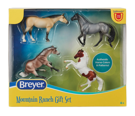 Stablemates Mountain Ranch Set with four detailed model horses in a gift box