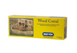 Wood Corral box featuring an illustrated horse stable scene