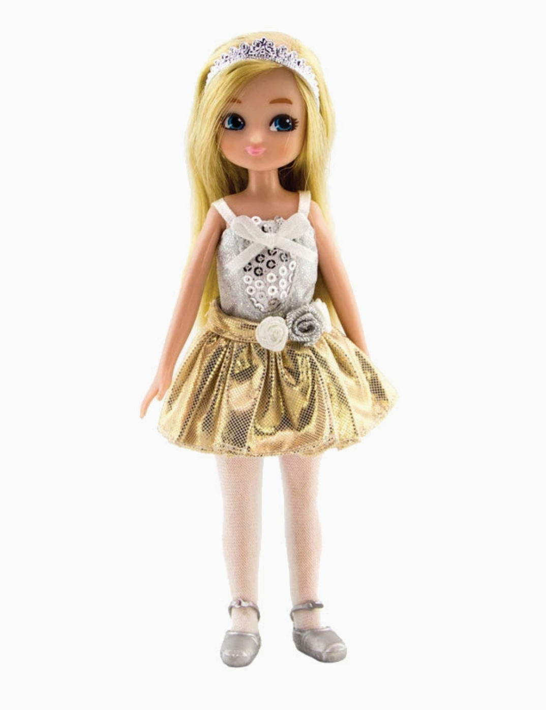 Lottie Swan Lake doll in a white and gold ballet dress with tiara