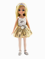 Lottie Swan Lake doll in a white and gold ballet dress with tiara