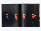 A Marvelous Mexican Misunderstanding illustrated book spread showing a child whose heart beats faster before an explosion