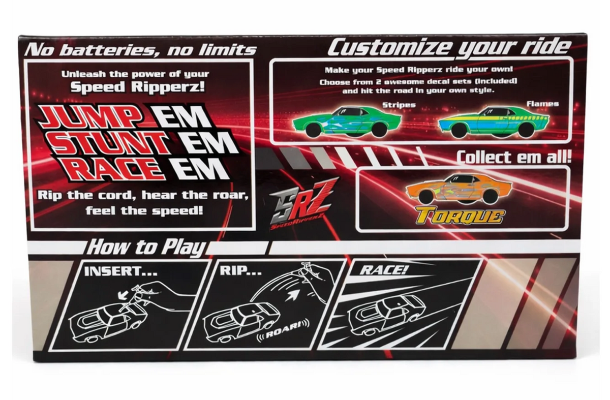 Speed Ripperz Muscle Car | Green Nitro packaging with jump and stunt racing instructions