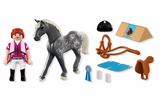 Horses | Equestrian Show Jumping toy set with horse rider helmet bridle jumping ramp and ribbons