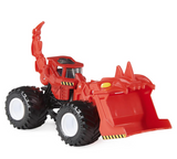 Monster Jam 1:64 Scale Dirt Squad red toy truck with front scoop and oversized tires