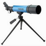 AIM Beginner Tabletop Telescope blue telescope on a black tripod