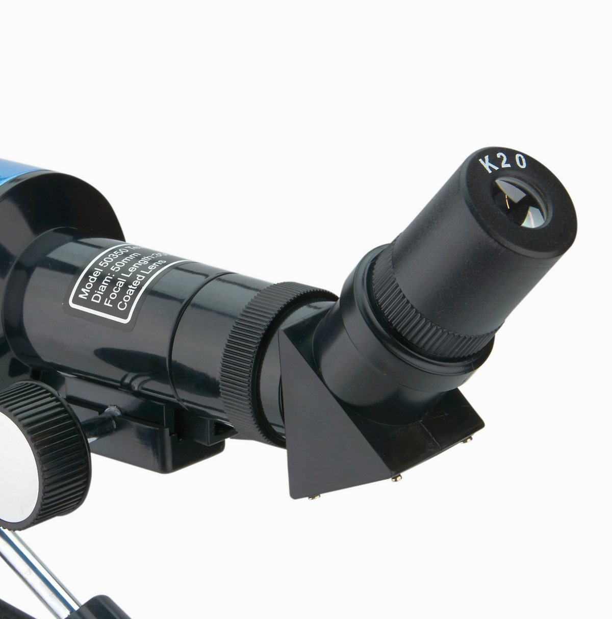 AIM Beginner Tabletop Telescope close up showing eyepiece and focus controls