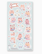 Sparkly Foxy Friends Stickers featuring pastel fox and bunny characters with strawberries