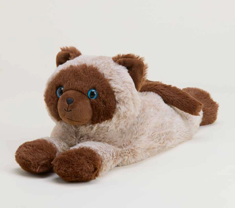 Warmies | Siamese Cat plush toy with soft brown and cream fur and bright blue eyes