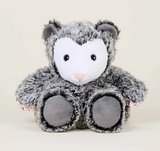 Warmies | Opossum plush toy with soft gray fur and a pink nose