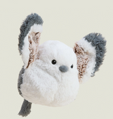 Warmies | Japanese Fairy Bird white plush toy with soft gray ears and tail