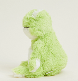 Warmies | Frog green plush frog toy sitting in profile