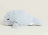 Warmies Junior | Manatee soft gray plush manatee toy lying down