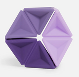 Speks. Pivot. Purple silicone hexagon fidget toy with geometric sections