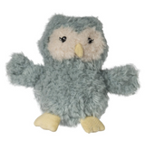 Again Friends Rattle gray owl baby toy with soft plush wings and yellow feet