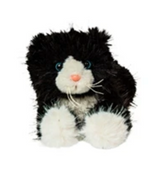 Meow Kitten black and white plush cat with blue eyes and pink nose