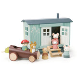 Secret Meadow Shepherd's Hut toy playset with wooden animal figures and detailed hut for imaginative play.