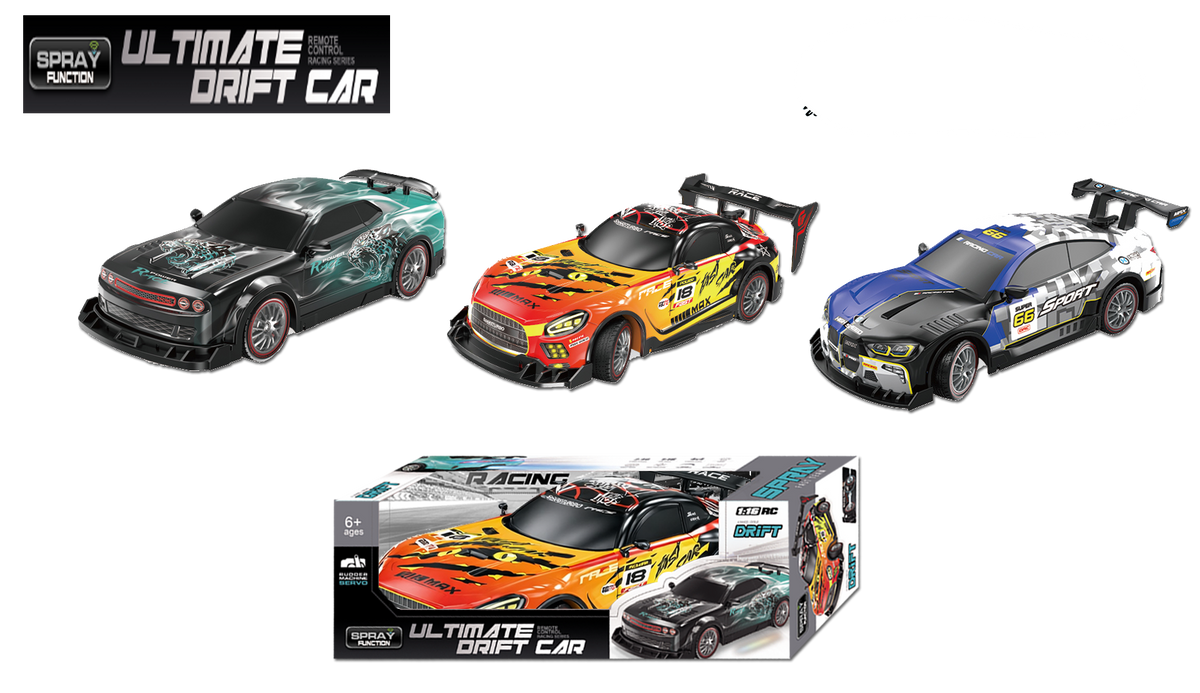 Ultimate Drift RC Car boxed racing set with three colorful remote control drift cars