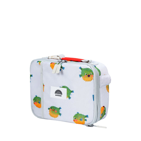 Lunch Bag | Pufferfish with insulated padding, expandable compartments, removable divider, and strong zippers for durability.
