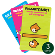 Three colorful lullaby music cards featuring teddy bears and titles for Ed Sheeran, Taylor Swift, and Beyonce songs