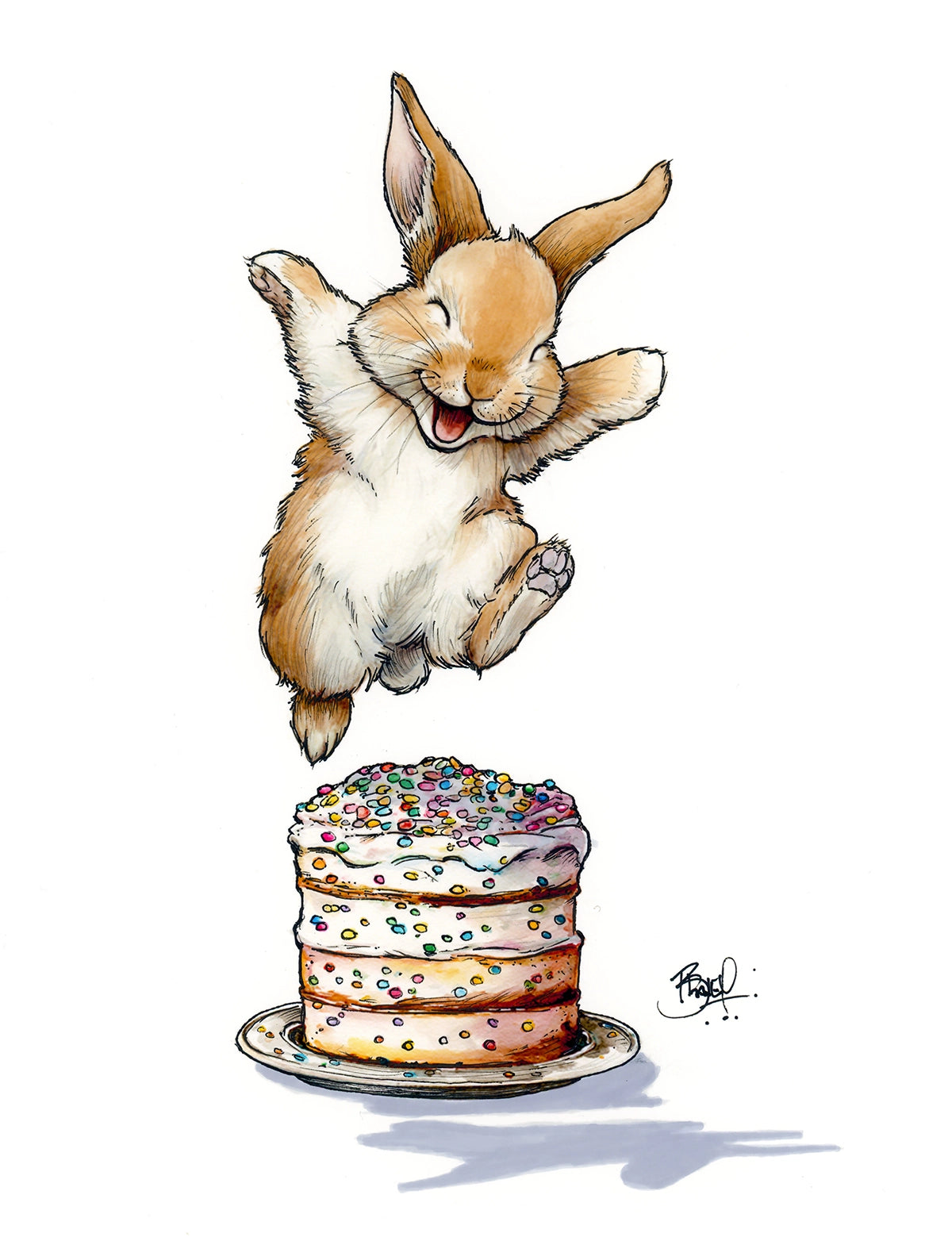 Leap Year Bunny Cake Card