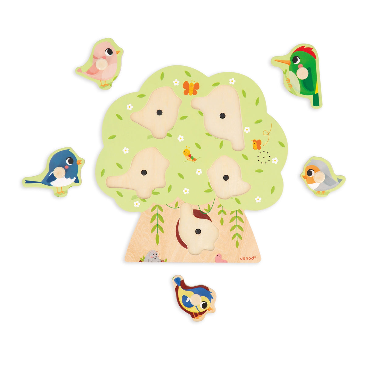 Bird Sounds Wooden Peg Puzzle