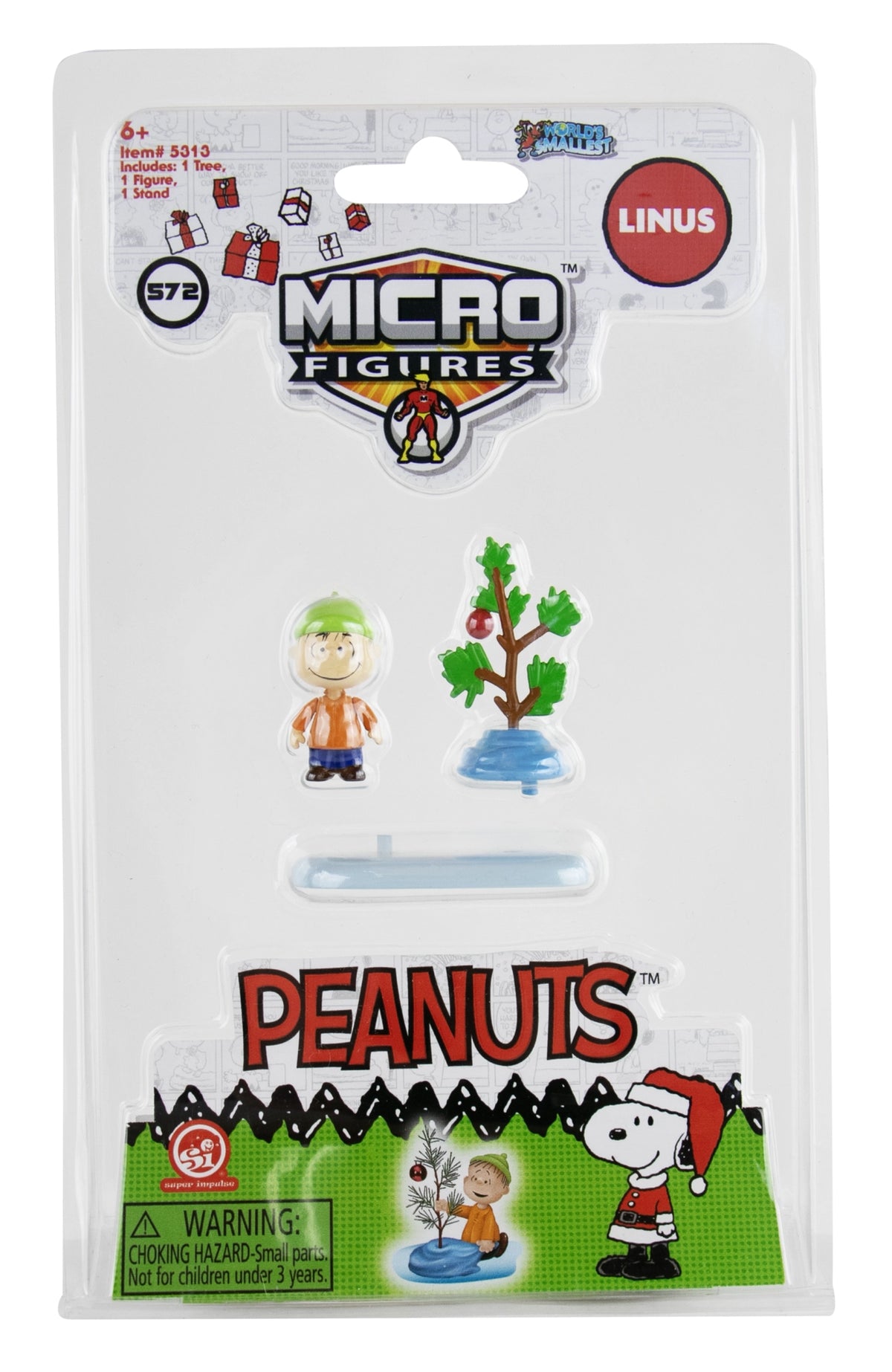 World's Smallest Charlie Brown Christmas Micro Figures toy package with Charlie Brown and Linus figures