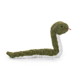 McHugs Weighted Bart the Snake green plush snake toy with a long body and raised head