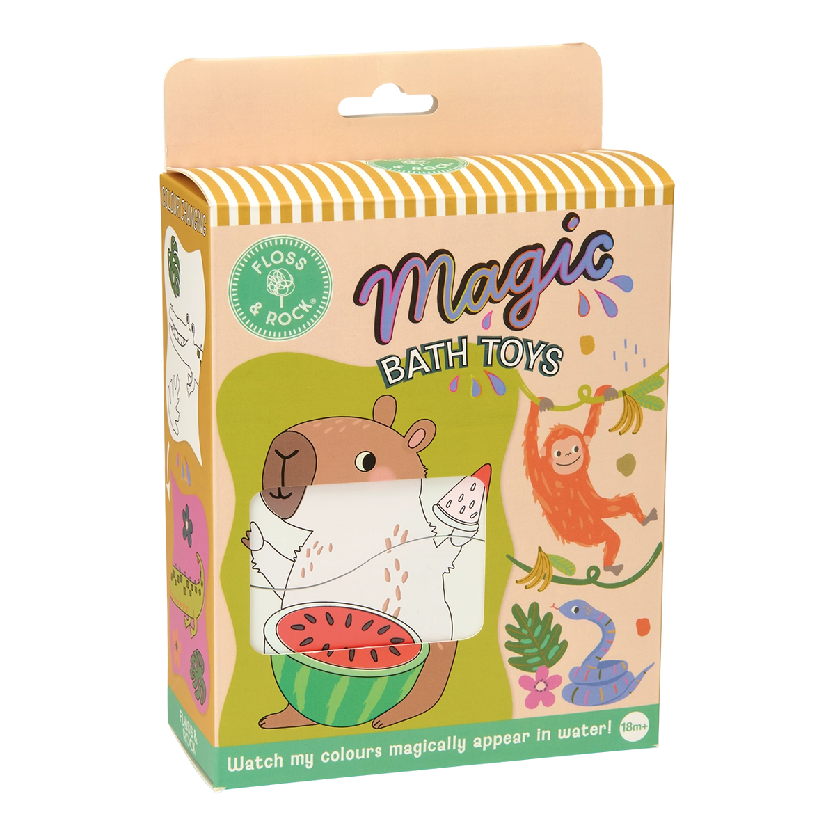 Magic Water Bath Toy | Jungle package featuring colorful animal bath toys and playful jungle artwork
