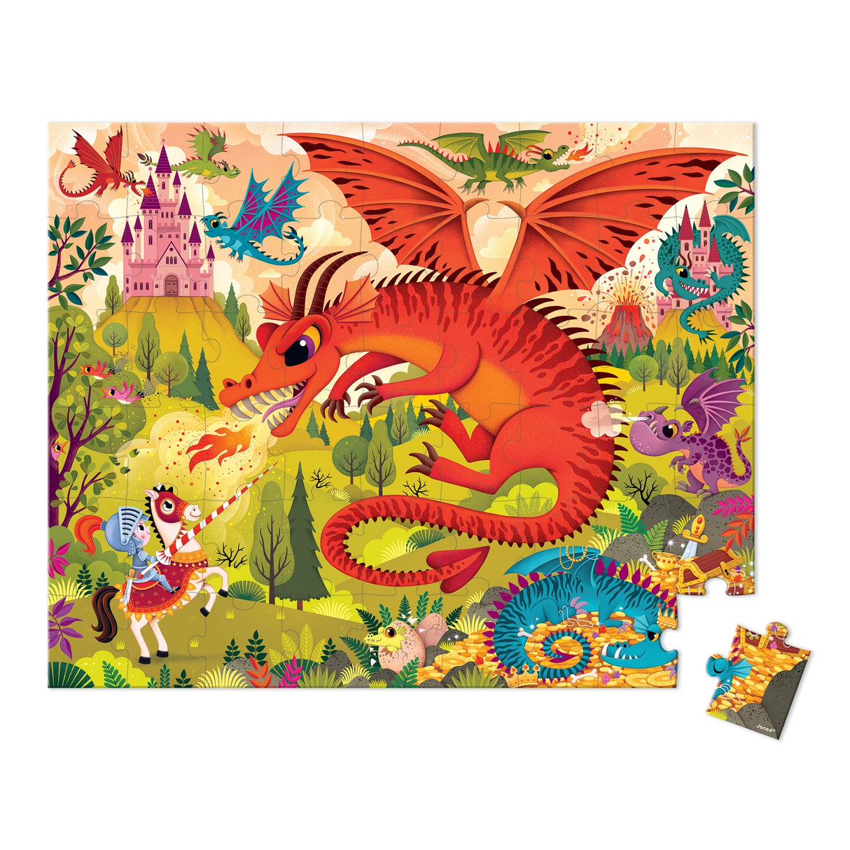54pc Kingdom of Dragons Suitcase Puzzle