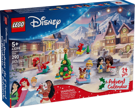 Disney Princess Advent Calendar 2026 box with princess figures and a festive winter village scene