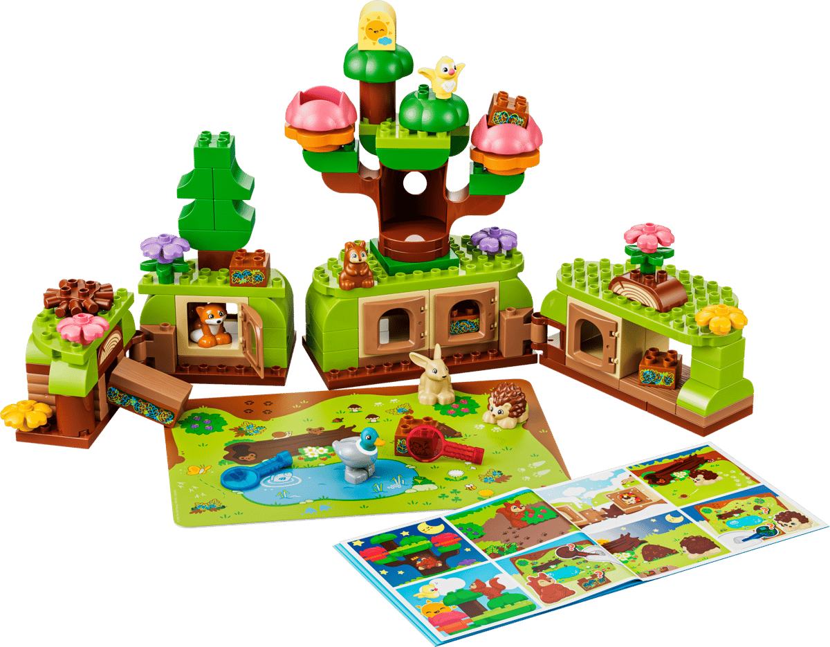 Duplo Discovery Forest with Wild Animals playset with tree houses animals and colorful forest map