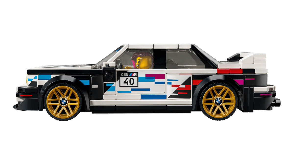 Speed BMW M3 race car model with blue white and black detailing