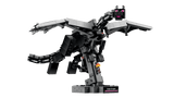 Minecraft The Ender Dragon black and gray dragon model displayed on a stand
