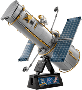 Icons Hubble Space Telescope model displayed on a stand