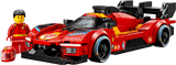 Speed Ferrari 499P red race car toy with driver minifigure