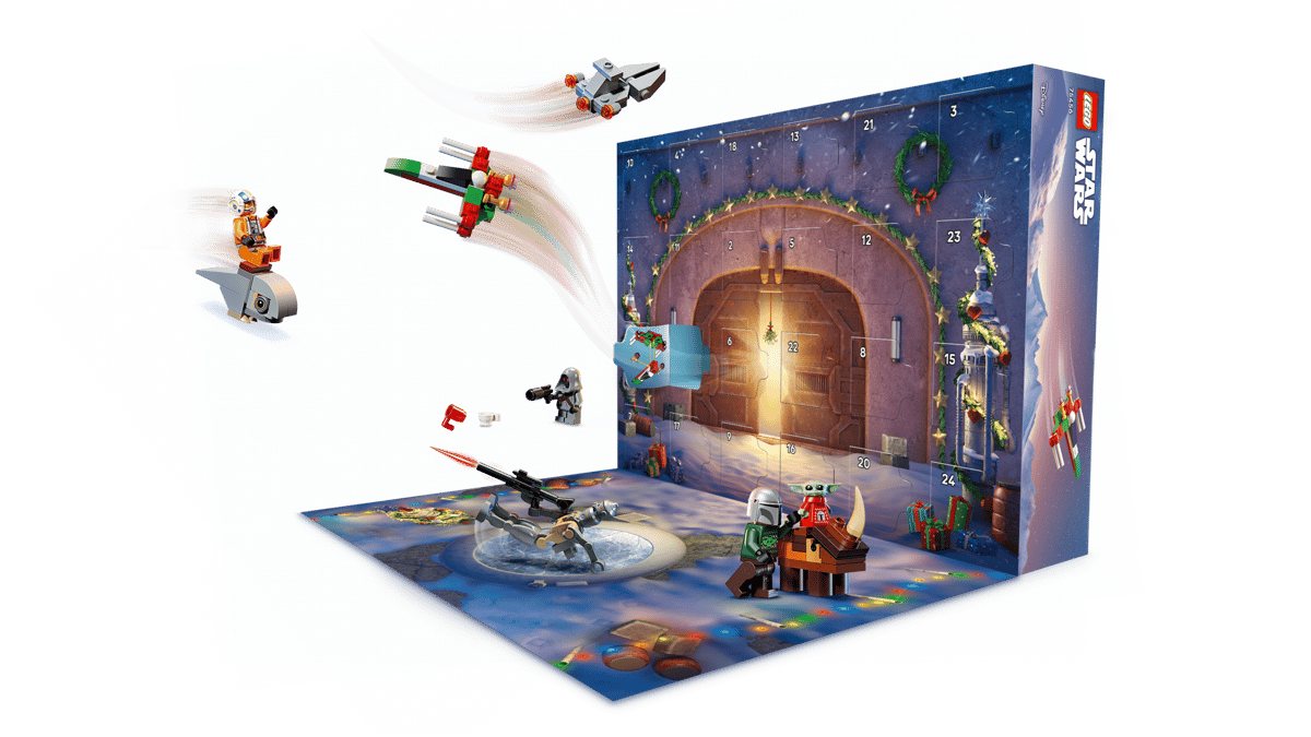 Star Wars Advent Calendar 2026 featuring an open scene with Star Wars characters ships and festive surprises